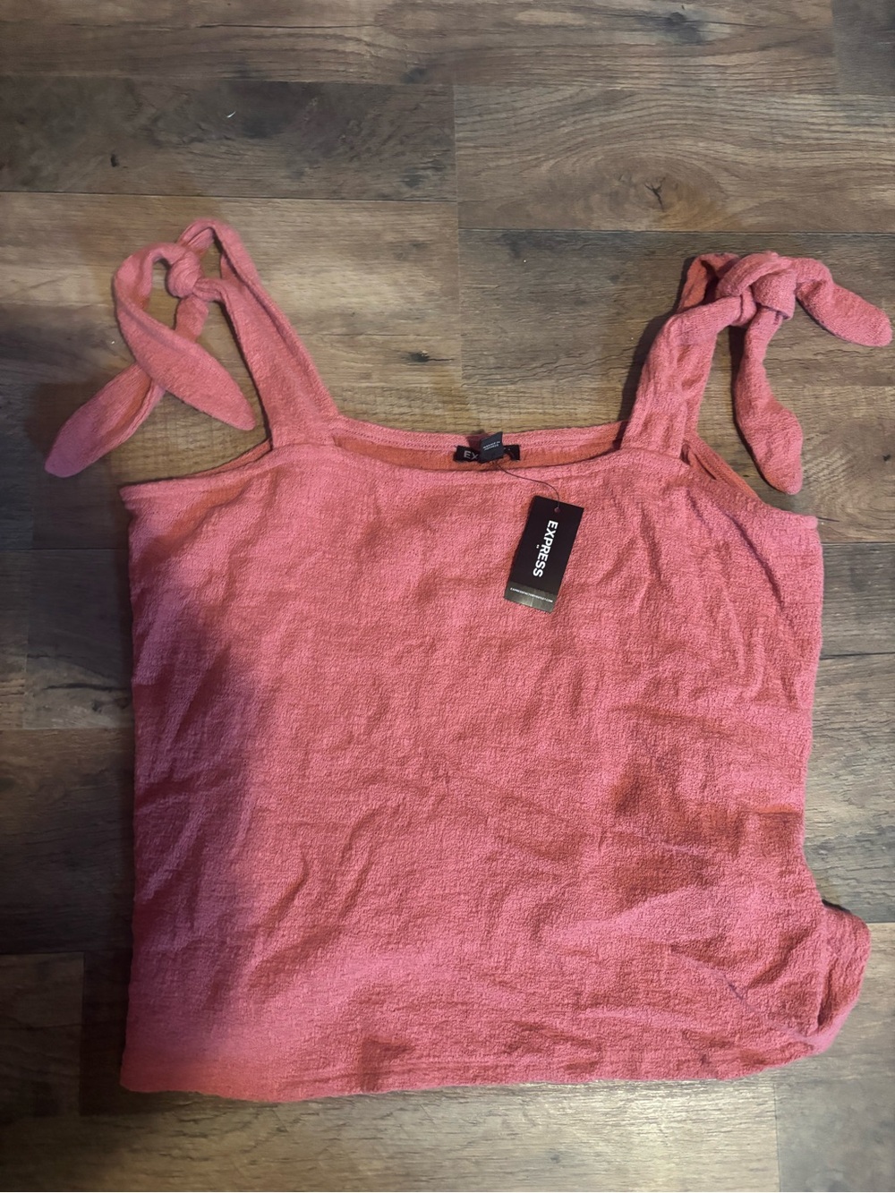 Express Coral Pink Tie Tank Top